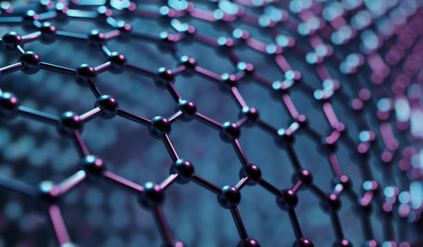 Structure of hexagonal nano material. Nanotechnology concept. Abstract background. 3D rendered illustration.